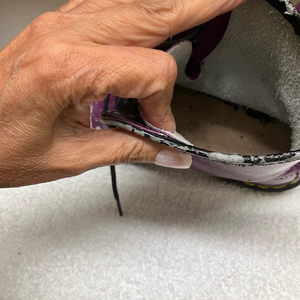 Dr. Martens Shiny Purple Combat Boots - Picture 12 of 13